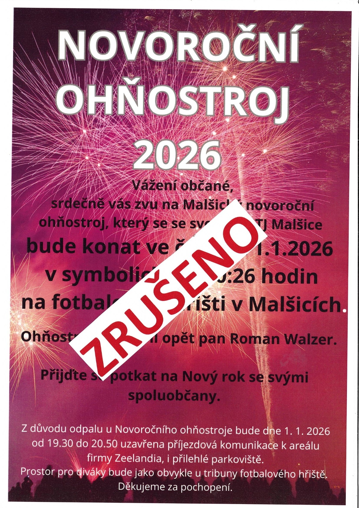 ZRUŠENÍ NOVOROČNÍHO OHŇOSTROJE